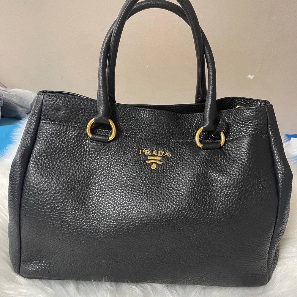 Prada convertible zip satchel vitello daino medium